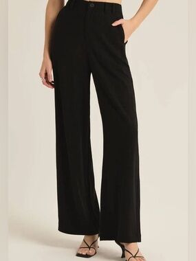 Z Supply Micah High Rise Wide Leg Pant | XS | Washed Black